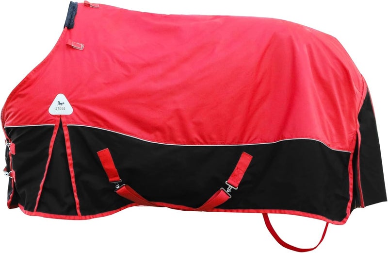 Jranter Surcingle Red Turnout Blankets for Horse,1680D Winter Waterproof Horse Blanket, 300g / 14oz Warm Filling Liner, Medium Weight Waterproof Horse Blanket,Warm US 72 in(EU 135 cm) - Image 1